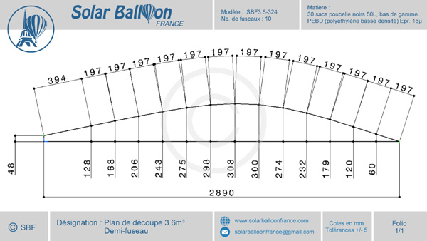 Plan ballon solaire 3.6m³